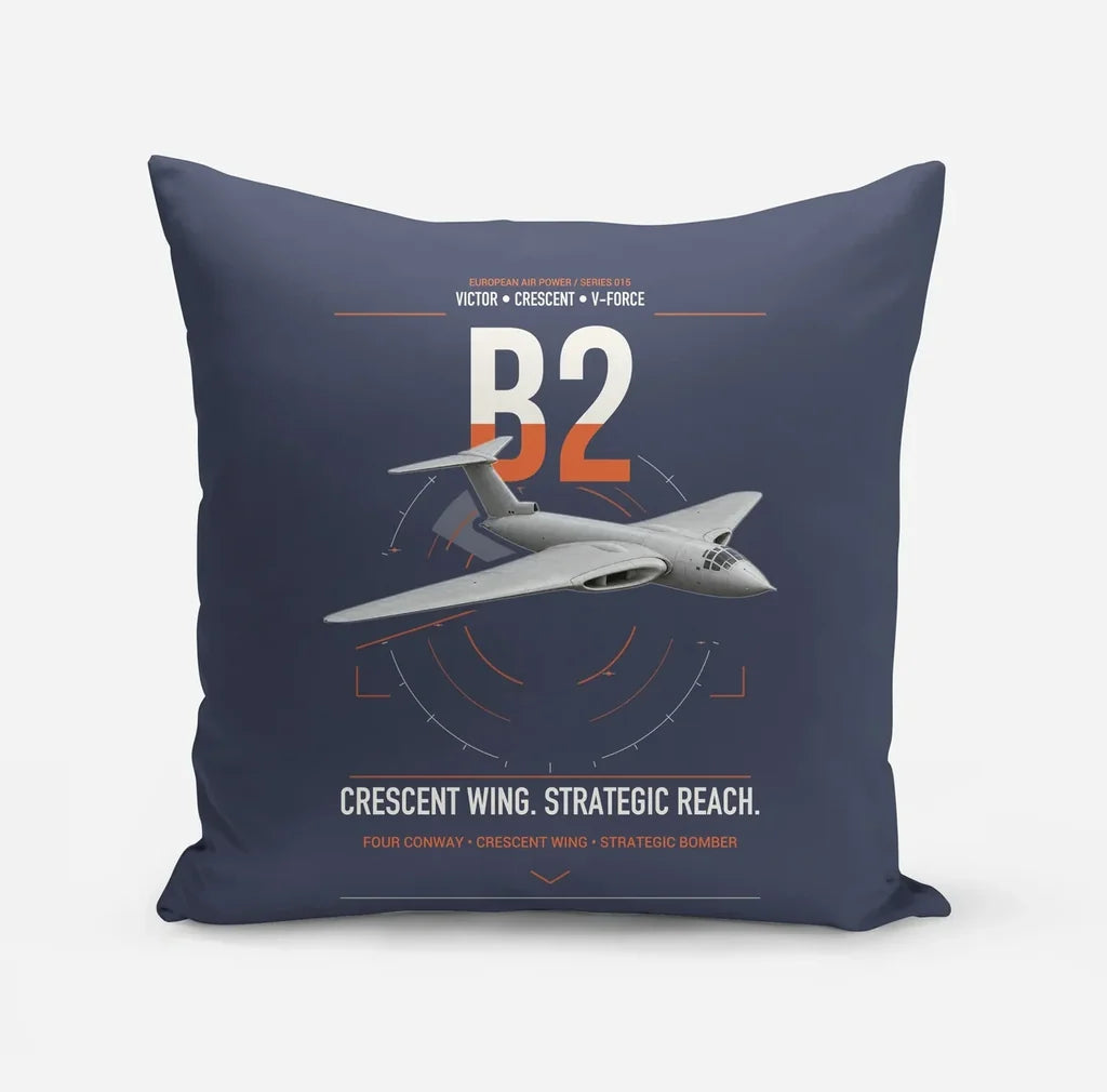 Handley Page Victor B2 design on navy blue pillow