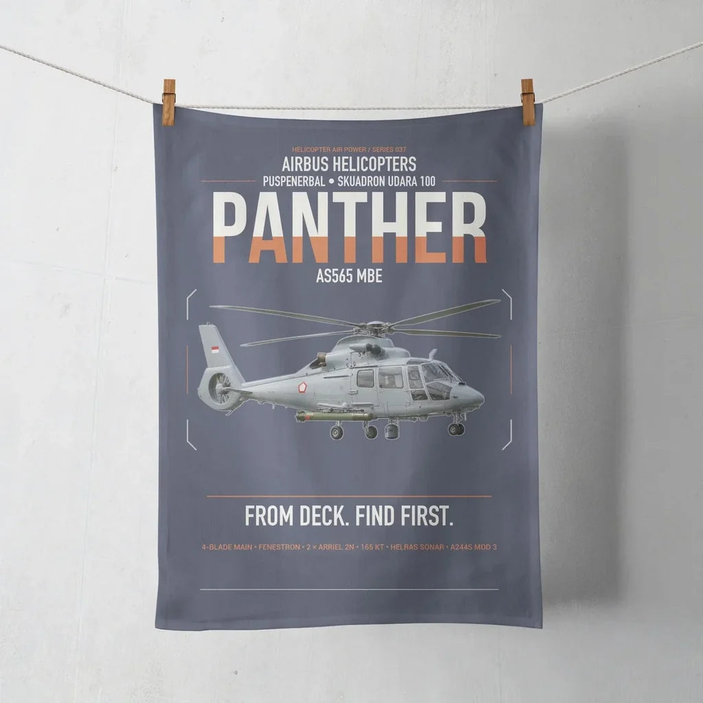 Airbus Helicopters AS565 MBe Panther design on navy blue towel