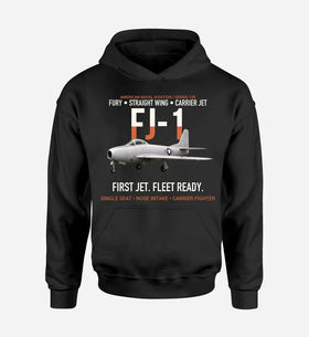 Single-Side Printing — FJ-1 Fury First Fury Straight Wing Double-Side Hoodie