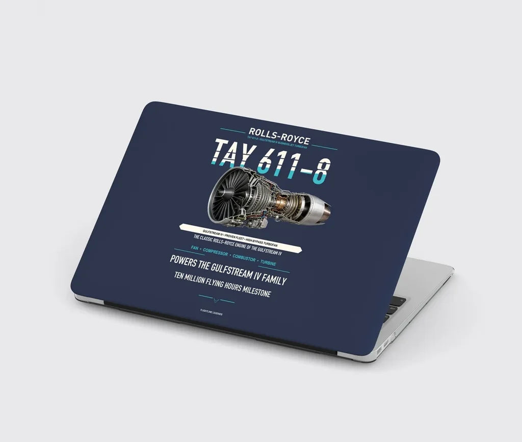 TAY 611-8 design on navy blue MacBook case
