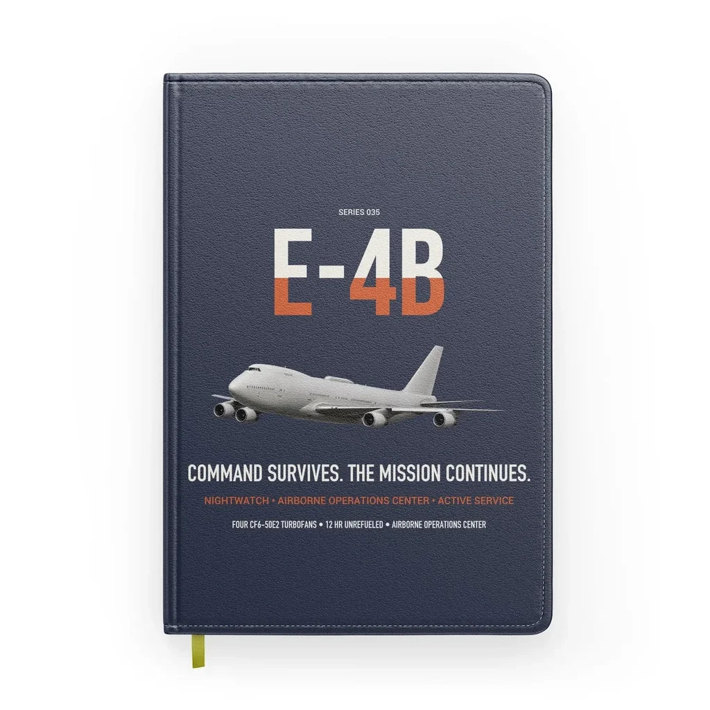 E-4B Nightwatch design on navy blue notebook