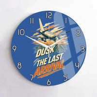 Thumbnail for Dusk Belongs To The Last Arrival design on blue no frame wall clock