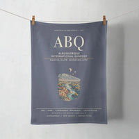 Thumbnail for Albuquerque International Sunport (ABQ) design on navy blue towel