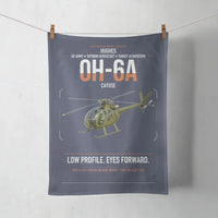 Thumbnail for Hughes OH-6A Cayuse design on navy blue towel