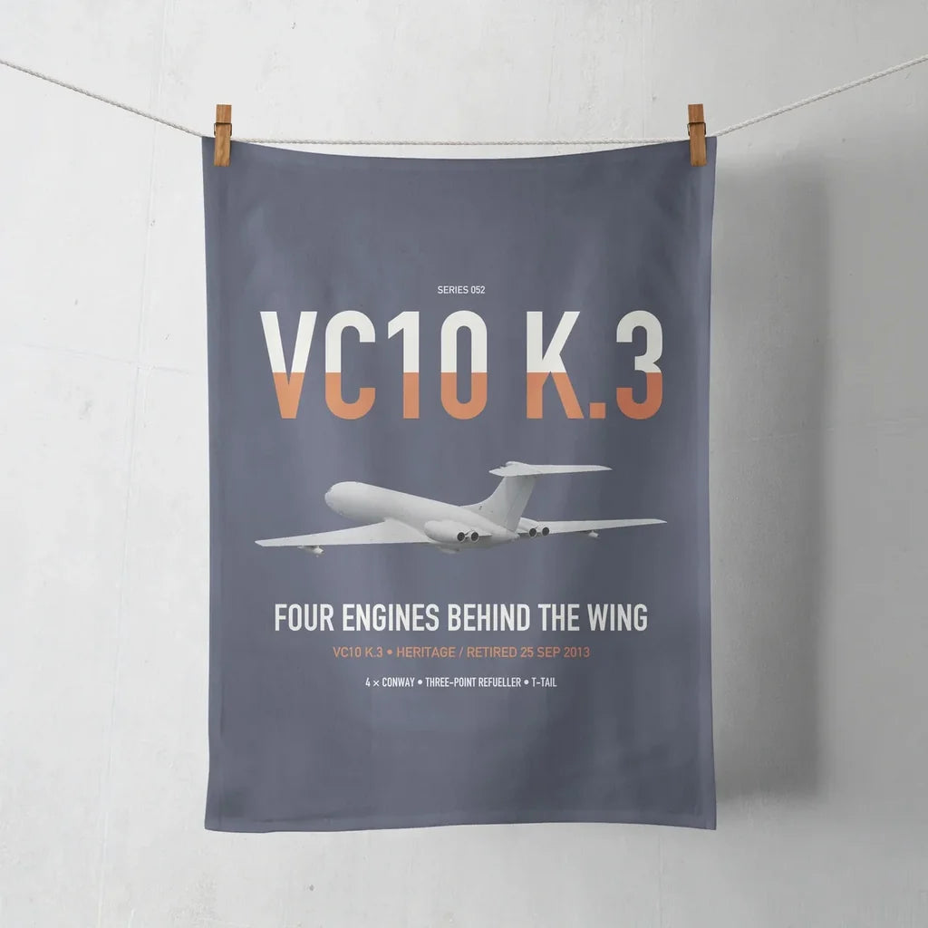 Vickers VC10 K.3 design on navy blue towel