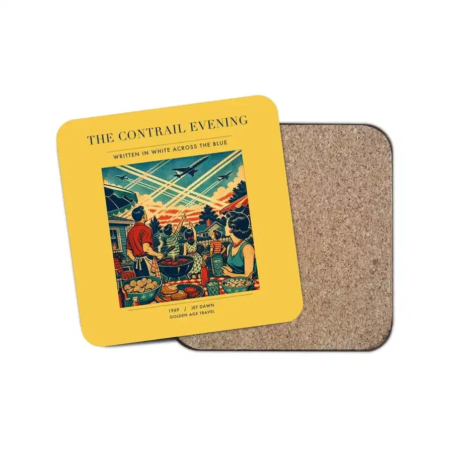The Contrail Evening - Designed Coasters design on yellow 1-piece