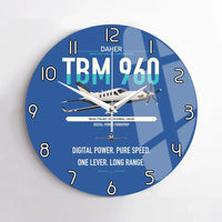 Thumbnail for Daher TBM 960 design on blue no frame wall clock