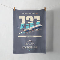 Thumbnail for Boeing 737 MAX 8 design on navy blue towel