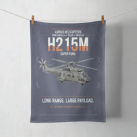 Thumbnail for Airbus H215M design on navy blue towel