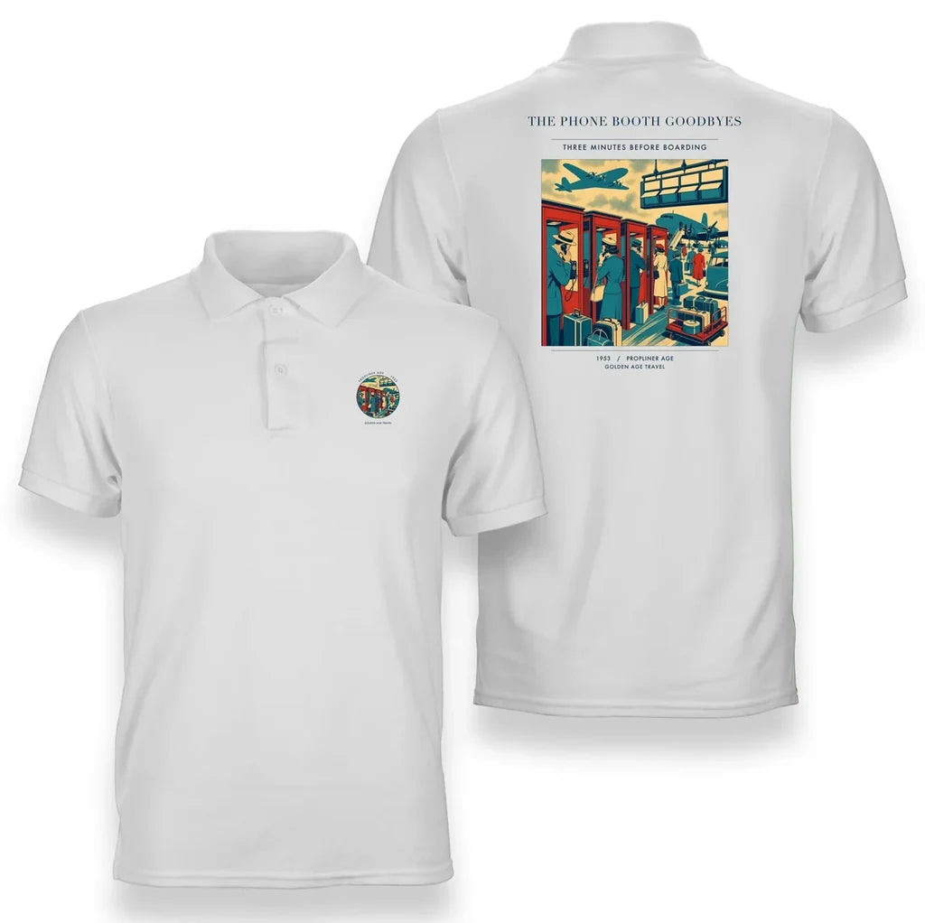 VINTAGE G4382 - The Phone Booth Goodbyes - Double-Side Polo T-Shirt design on white