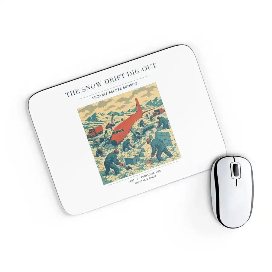 VINTAGE G4355 - The Snow Drift Dig-Out - Designed Mouse Pads design on white rectangle