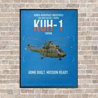 Thumbnail for Korea Aerospace Industries KUH-1 Surion vertical canvas print - framed - turquoise background