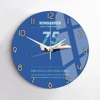 Thumbnail for Bombardier Learjet 75 Liberty design on blue no frame wall clock