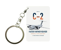 Thumbnail for Kawasaki C-2 design on white designed key chain, double-side print