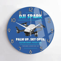 Thumbnail for DJI Spark design on blue no frame wall clock