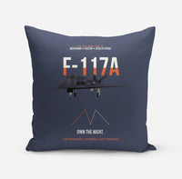 Thumbnail for F-117A Nighthawk Own The Night design on navy blue pillow