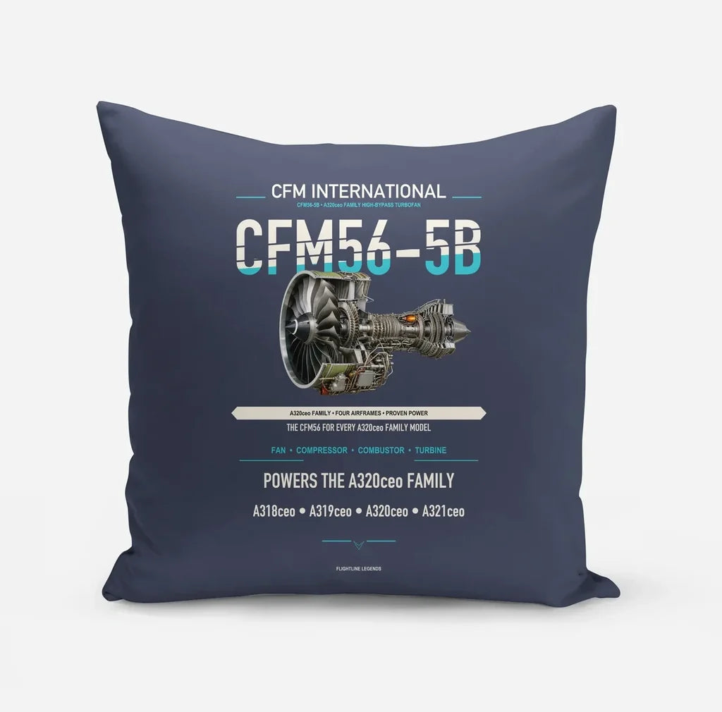 CFM56-5B design on navy blue pillow