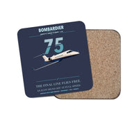 Thumbnail for Bombardier Learjet 75 Liberty design on navy blue 1 piece coaster