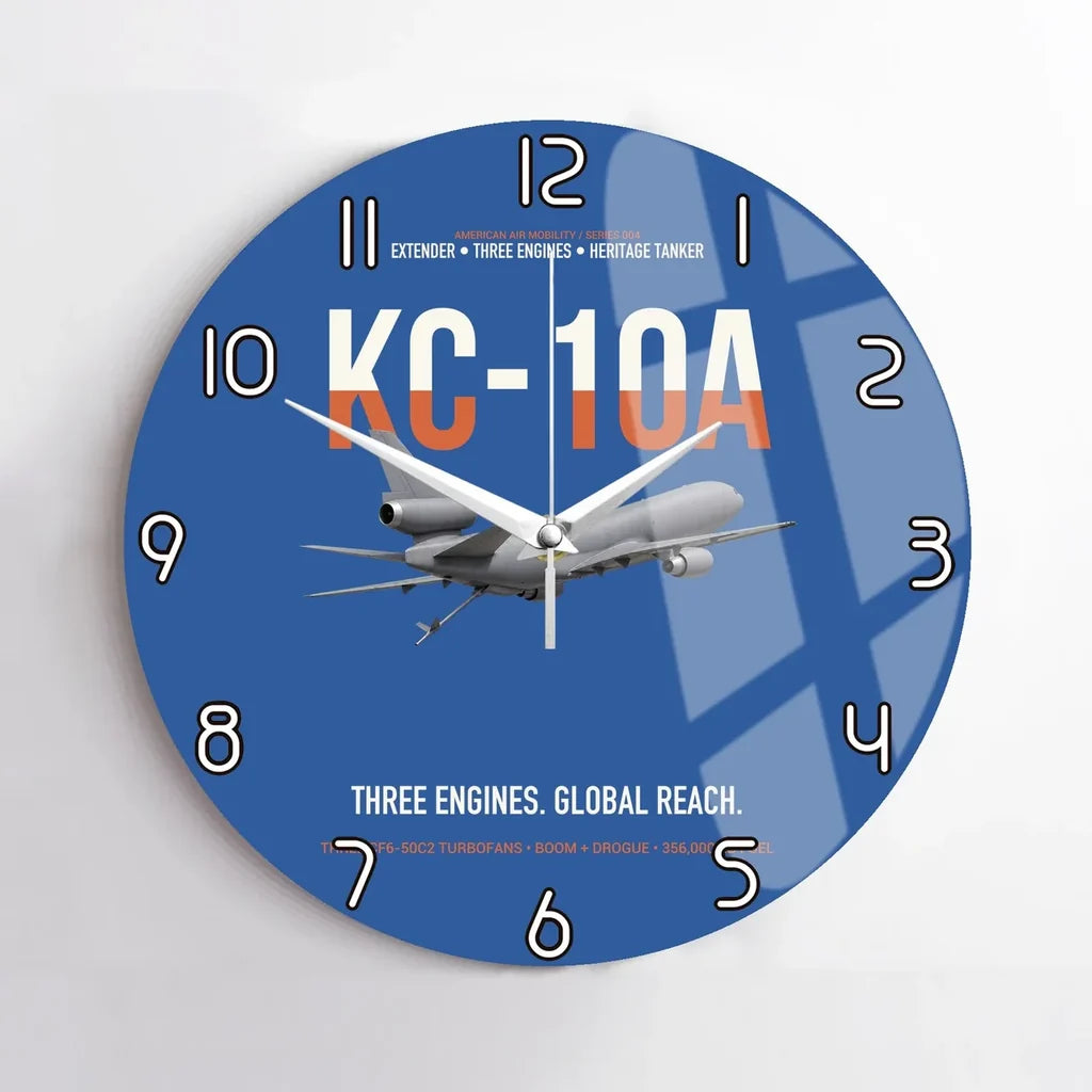 KC-10A EXTENDER design on blue no frame wall clock