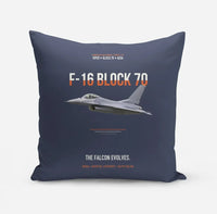 Thumbnail for F-16 Block 70 The Falcon Evolves design on navy blue pillow