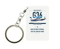 Thumbnail for Beechcraft Bonanza G36 design on white designed key chain, double-side print