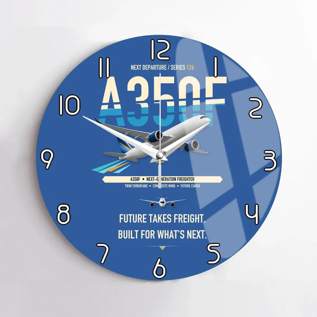 Airbus A350F design on blue no frame wall clock