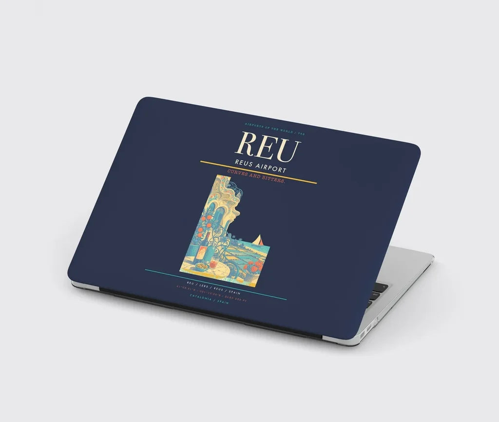 Reus Airport (REU) design on navy blue MacBook case