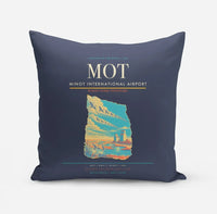 Thumbnail for Minot International Airport (MOT) design on navy blue pillow