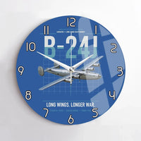 Thumbnail for B-24J Liberator design on blue no frame wall clock