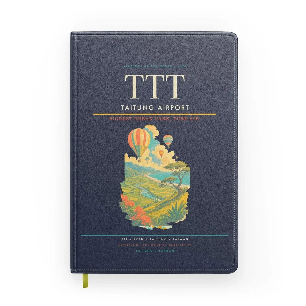 Taitung Airport (TTT) design on navy blue notebook
