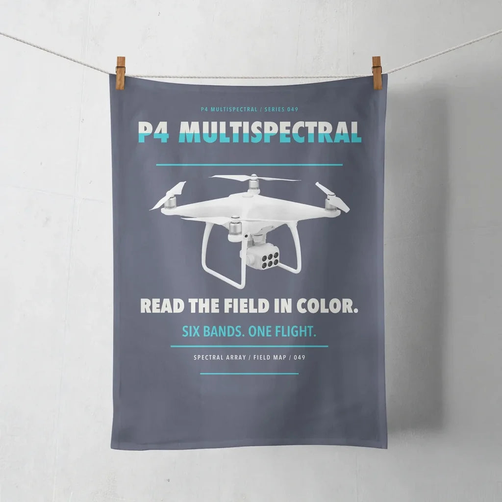 DJI P4 Multispectral design on navy blue towel