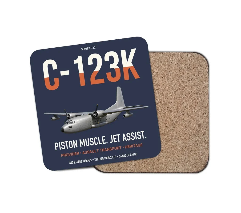 C-123K Provider design on navy blue 1 piece coaster