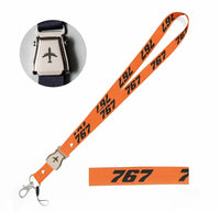 Thumbnail for Boeing 767 Flat Text seat belt lanyard - orange