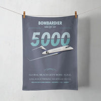 Thumbnail for Bombardier Global 5000 design on navy blue towel