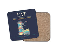 Thumbnail for Pangborn Memorial Airport (EAT) design on navy blue 1 piece coaster