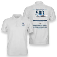 Thumbnail for Cessna Citation 500 - Citation I design on white double-side polo t-shirt, double-side print