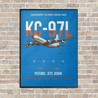 Thumbnail for KC-97L STRATOFREIGHTER vertical canvas print - framed - turquoise background