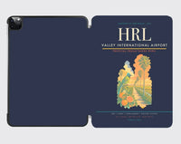 Thumbnail for Valley International Airport (HRL) design on navy blue ipad tablet case