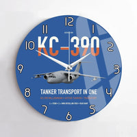 Thumbnail for Embraer KC-390 Millennium design on blue no frame wall clock