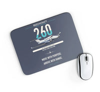 Thumbnail for Beechcraft King Air 260 design on navy blue rectangle mouse pad
