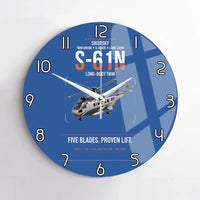 Thumbnail for Sikorsky S-61N design on blue no frame wall clock