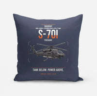 Thumbnail for Sikorsky S-70i FIREHAWK design on navy blue pillow