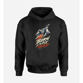 Single-Side Printing — Born To Fly Fighter Jet Double-Side Hoodie