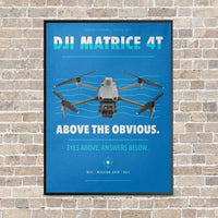 Thumbnail for DJI Matrice 4T vertical canvas print - framed - turquoise background
