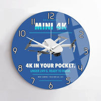 Thumbnail for DJI Mini 4K design on blue no frame wall clock