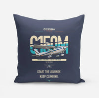 Thumbnail for Cessna 150M design on navy blue pillow