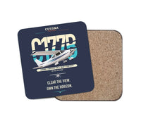 Thumbnail for Cessna 177B Cardinal design on navy blue 1 piece coaster