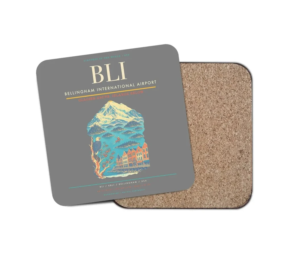 Bellingham International Airport BLI Coaster 1-Piece - Gray