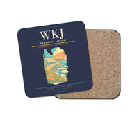 Thumbnail for Wakkanai Airport (WKJ) design on navy blue 1 piece coaster