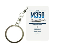 Thumbnail for Piper M350 design on white designed key chain, double-side print